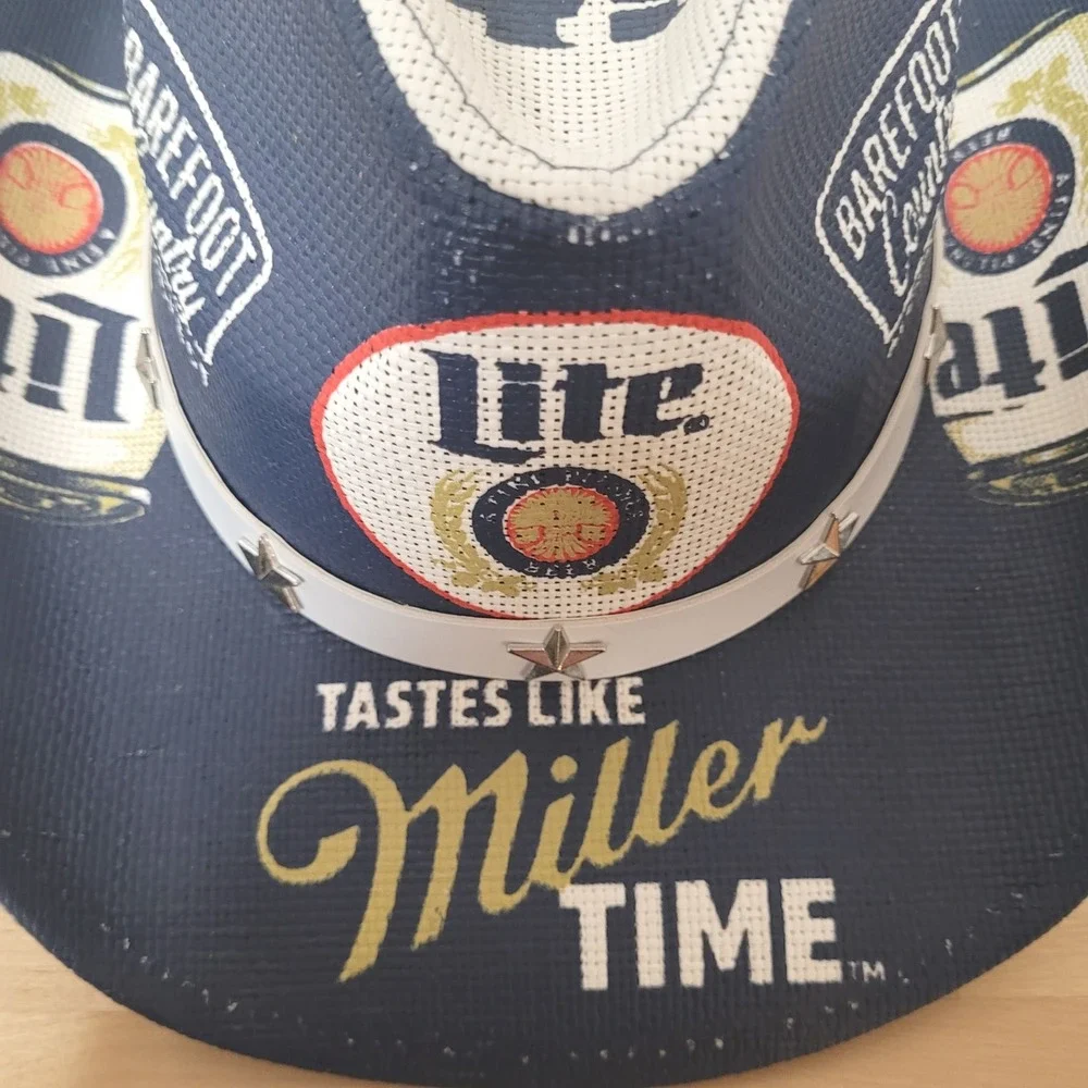 Miller Lite Cowboy Hat OSFM Blue Barefoot Country Music Fest 5th Anniversary